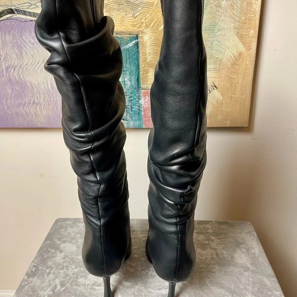 Brand New Luna Michael Kors Black Leather Women's Boots 10M